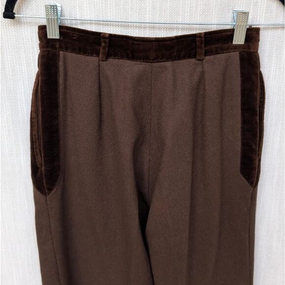 Valentino Miss V Brown Wool High-rise Straight Leg Pants, size IT40/US4 - Picture 4 of 10